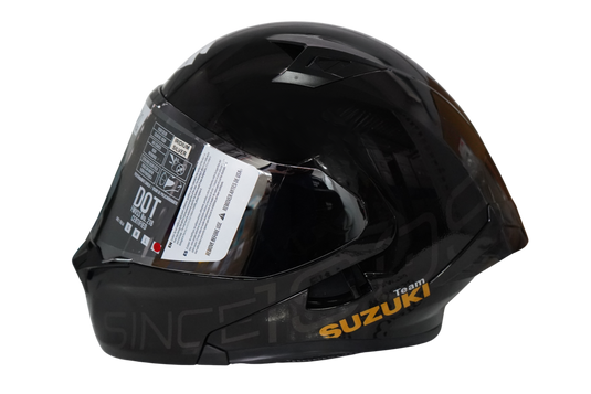 Casco Abatible Suzuki Negro / Dorado Certificación DOT