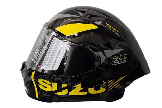 Casco Abatible Suzuki Negro / Amarillo Certificación DOT