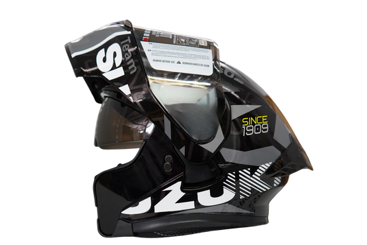 Casco Abatible Suzuki Negro/ Gris Blanco Certificación DOT