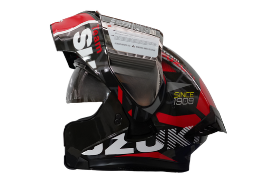 Casco Abatible Suzuki Negro / Gris / Rojo Certificación DOT