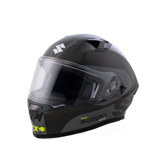 Casco Integral Negro Gris Suzuki