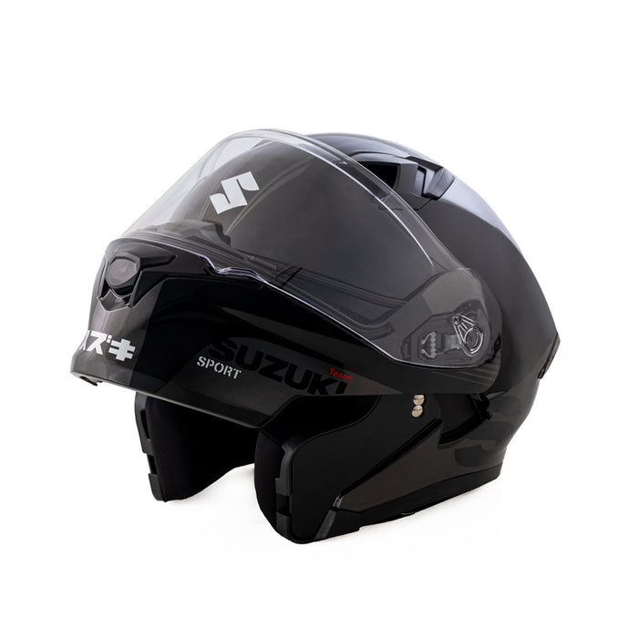 Casco Abatible Negro Suzuki