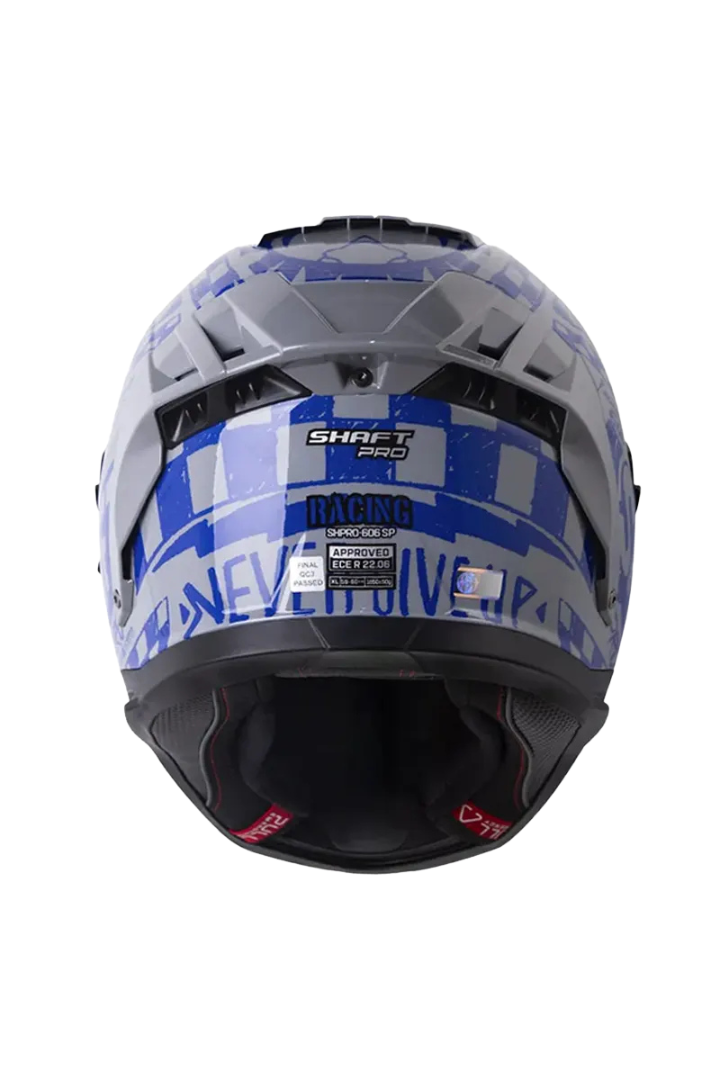 Cargue la imagen en el visor de la galería, Casco Integral SHAFT PRO SHPRO 606 SP RACING Gris y Azul Brillo
