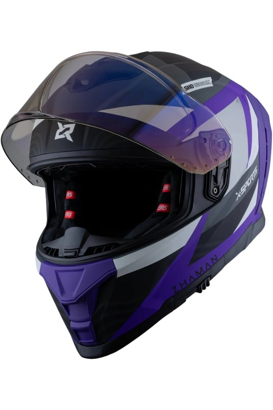 Casco X-SPORTS X-162 Zhaman Morado Blanco Mate