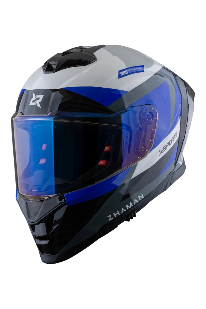 Cargue la imagen en el visor de la galería, Casco X-SPORTS X-162 Zhaman Azul Blanco Brillante
