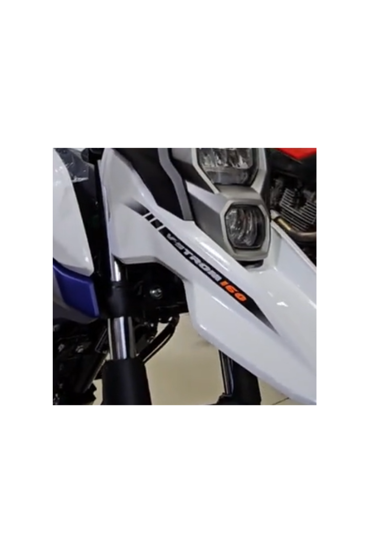 Cargue la imagen en el visor de la galería, Calcomanía Derecha Para Suzuki V-STROM 160 Blanca
