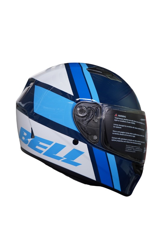 Casco Bell Qualifer V Azul -Blanco -Negro Brillante