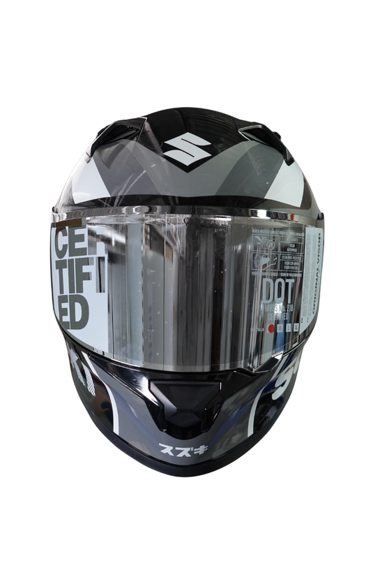 Casco Integral Suzuki Negro/ Gris Blanco
