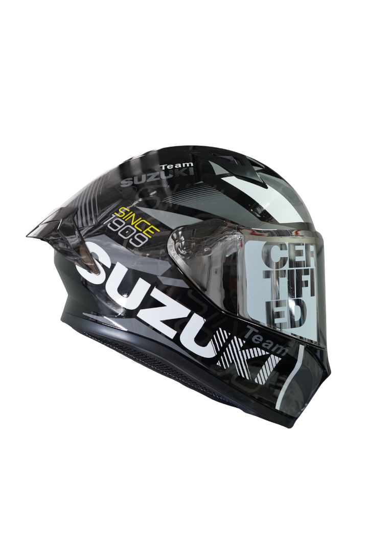 Cargue la imagen en el visor de la galería, Casco Integral Suzuki Negro/ Gris Blanco
