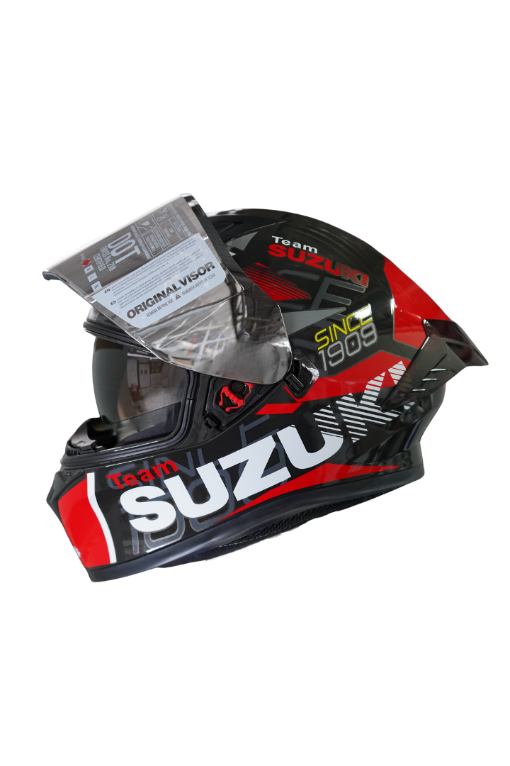 Cargue la imagen en el visor de la galería, Casco Integral Suzuki Negro / Gris / Rojo

