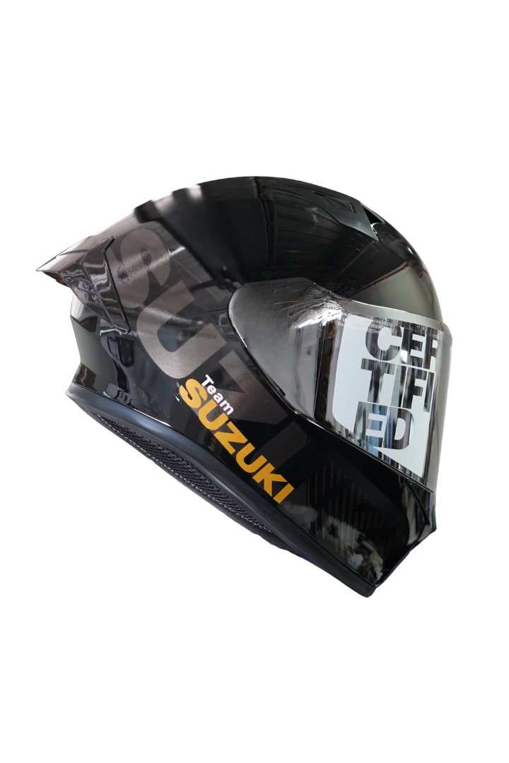 Cargue la imagen en el visor de la galería, Casco Integral Suzuki Negro / Dorado
