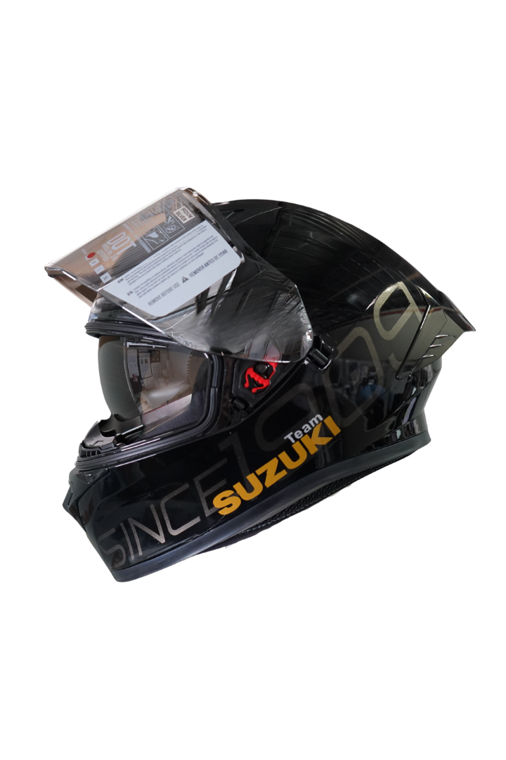 Cargue la imagen en el visor de la galería, Casco Integral Suzuki Negro / Dorado
