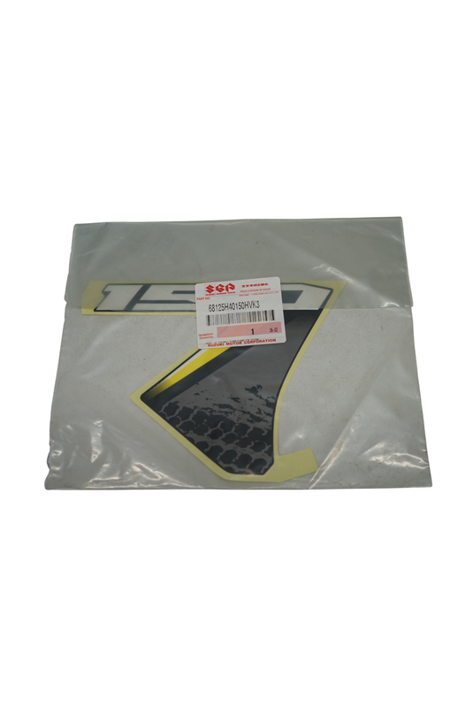Calcomanía Inferior Tapa tanque "150" Derecha Para Suzuki DR 150 2027 ABS Amarilla Carburada