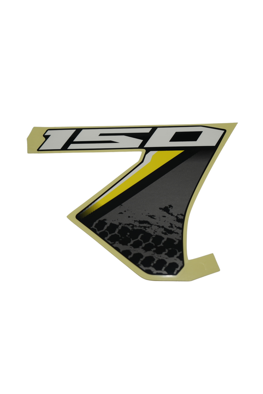 Calcomanía Inferior Tapa tanque "150" Derecha Para Suzuki DR 150 2027 ABS Amarilla Carburada