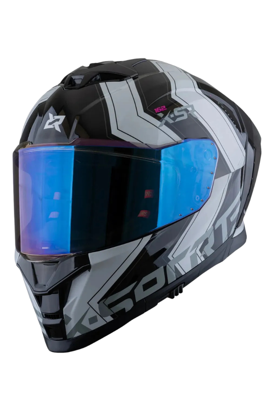 Casco X-SPORTS X-162 Ampreium Blanco Negro Brillante
