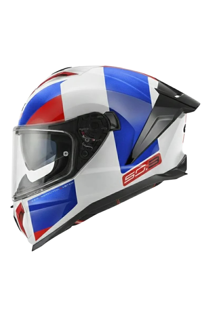 Cargue la imagen en el visor de la galería, Casco 50.3 Visión Blanco, Azul, Rojo Brillo
