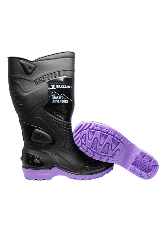 Botas Impermeables Suzuki "The Master Of Adventure" Color Negro- Morado