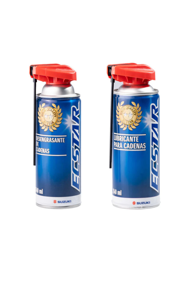 Cargue la imagen en el visor de la galería, Kit de Cuidado de Cadena Suzuki ECSTAR (Desengrasante + Lubricante 240ml)
