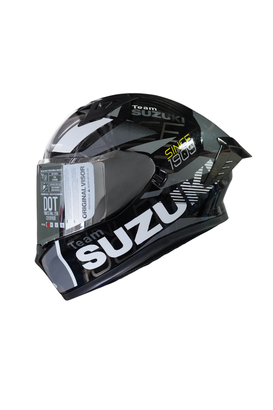 Casco Integral Suzuki Negro/ Gris Blanco