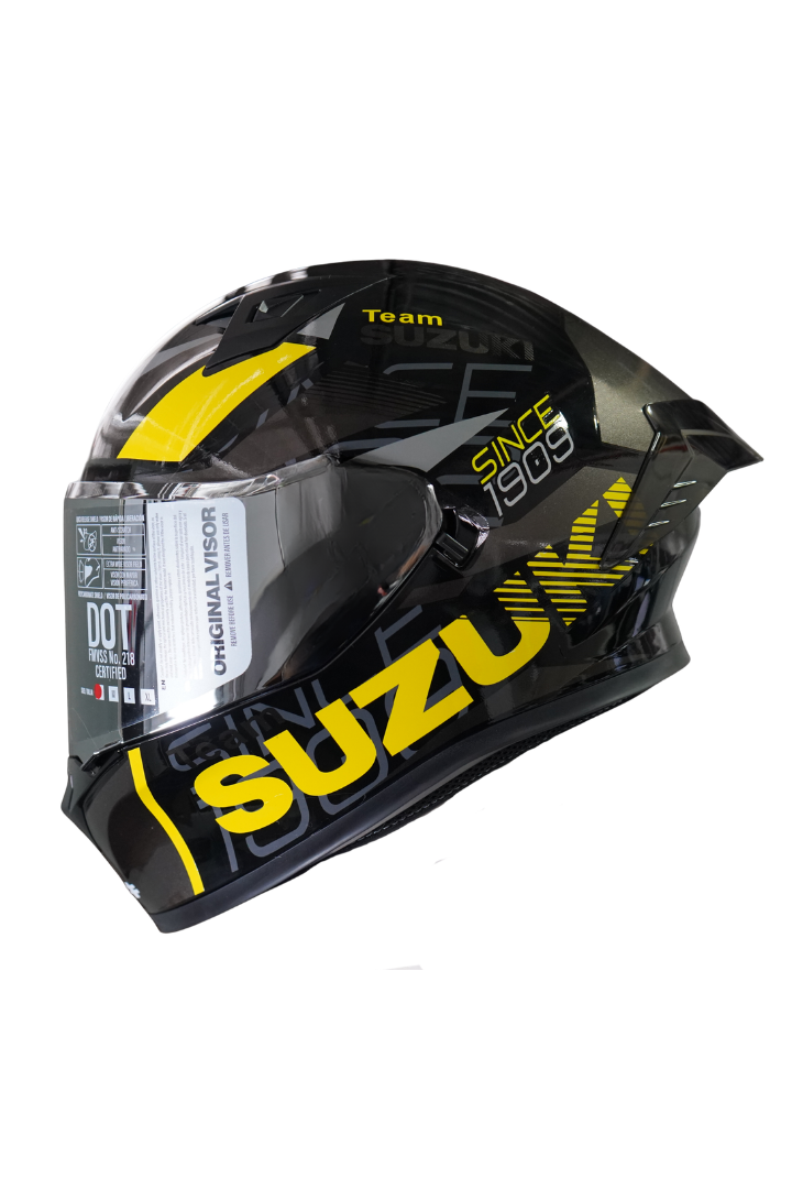 Cargue la imagen en el visor de la galería, Casco Integral Suzuki Negro / Amarillo
