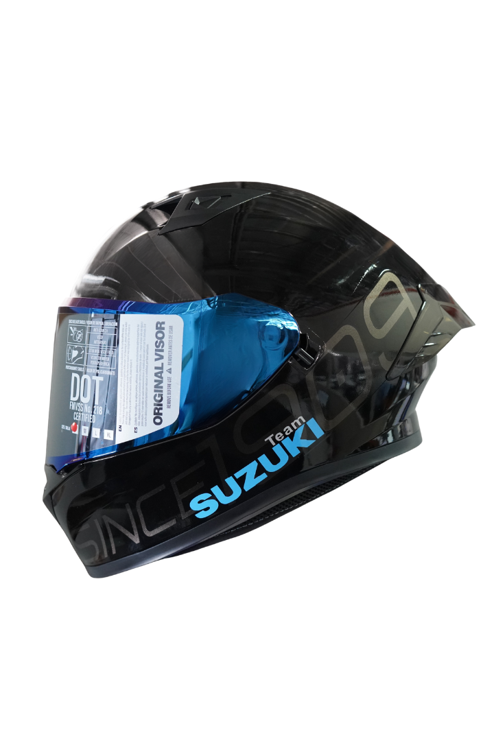 Cargue la imagen en el visor de la galería, Casco Integral Suzuki Negro / Azul
