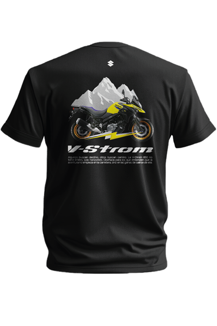 Cargue la imagen en el visor de la galería, Camiseta Suzuki V-STROM Color Negro
