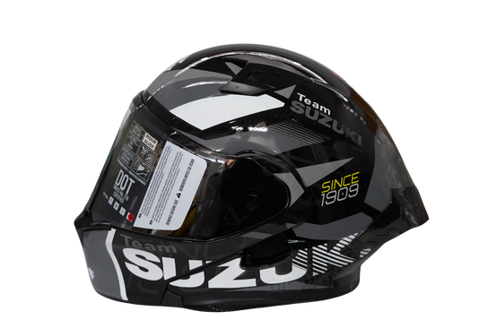 Casco Abatible Suzuki Negro/ Gris Blanco Certificación DOT